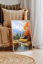 House in the Mountain Village Autumn Coolness Decorative Framed Mdf Painting