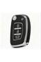 Hyundai Bayon I10 I20 Ix35 Elantra Tucson Key Case Cover Flip Model Black Silver Silver Color