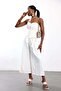 White Pleated Wide-Leg Pants 8359