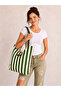 Tote Rota Daily Fabric Bag Lined Inner Pocket Cotton Twisted Column Bag