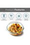 Glass Casserole with Lid 1L, Borosilicate Round Bakeware, Oven, Microwave and Dishwasher Safe, Clear - 5