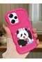 Redmi Note 12 Pro 5g Compatible Case with Camera Protector Red Silicone Couple Phone Case Panda Pattern
