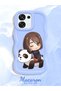 Oppo A6 Pro Compatible Case Camera Protector Blue Silicone Couple Phone Case Panda Pattern - 2