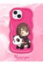 iPhone 15 Compatible Case Camera Protector Red Silicone Couple Phone Case Panda Pattern - 2