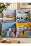 Mediterranean Inspired 4-Piece Throw Pillow Cover Set, 43X43 Cm, Double-Sided Digital Printing, Decorative Pillow Set - 2