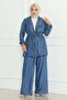 Beli Lace-Up Denim Suit Light Blue 19209 - 3