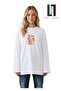 Summer Vibe Themed Wide Sleeve Oversize White Long Sleeve Tshirt 100% Cotton Summer T-Shirt