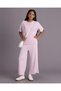 Senior Girls Pink Scuba Wide Leg Pants - 5