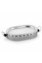 Silver Metal Oval Candy & Serving Tray with Elegant Side Handles and Geometric Arch Stand | Hammered Finish | Premium Hospitality Décor