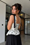 Women's Bow Detailed Scallop Corset Blouse 4251 - 2