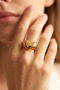 Curved Heart Model Adjustable Ring - 2