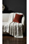 Premium Chenille Jacquard Woven Bearded Ecru Sofa Cover 175X215 cm - Non-Slip Washable Luxury Sofa Bed and Sofa Protector Cover