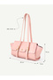 Wrinkled Textured Pink Shk313 Gold Buckle, Zipper, Daily, Women'S, Hand, Arm and Shoulder Bag - 6