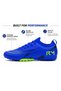Football Turf Shoes for Men, Lightweight Lace-Up Soccer Training Shoes, Blue/Neon Green, EU 41 - 3
