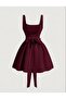 Matilda - Crepe Fabric Strap Flounce Mini Dress - 2