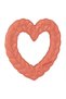 Heart Shaped Flexible Bpa-Free Embossed Pastel Colored Toy Baby Teether Orange - 4