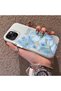 iPhone 13 Compatible Silicone Edge Hard Back Case Couple Phone Case with Floral Pattern - 2