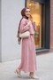 Single Button Embroidered Skirt Linen Look Suit - Dried Rose - 4
