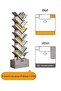 CozyNest Morandi Grey Tree Bookshelf, Narrow Multi-Layer Freestanding Bookcase, Modern Space-Saving Storage & Display Shelf - 3