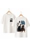Keep My City Back and Front Chest Printed 100% Cotton Oversize Loose Regular Fit Crew Neck T-Shirt