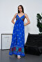 Full Length Straps Double Breasted Me Gathered Viscose Dress - 3