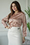 Plush Blouse with Ruffled Sleeves - 2