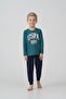 Boy's Pajama Set Printed Green Long Sleeve Pajama Set Us2636-C-V2 - 6