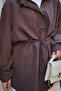 Women's Waist Tie Strap Detailed Zippered Tunic Brown - 5