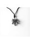 Retro Style Seven Leaf Figured Chrome Plated Oil Cotton Rope Men's and Women's Necklace - 5