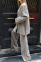 Side-Slit Jacket and Pants Suit - 2