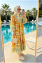 Women's Ottoman-Inspired Patterned Hijab Dress (Unlined) - 4