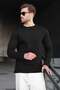 Black 100% Cotton Slim Fit Men's T-Shirt E7187 - 4