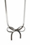 Stylish and Modern Steel Necklace with Snake Chain Bow Detail
