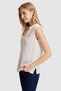 Women's Cream V-Neck T-Shirt 50322059-Vr256 - 3