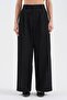 Women's Linen Fabric Front Pleated Detailed Design Trousers