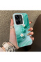 Realme C55 Compatible Silicone Edge Hard Back Case Couple Phone Case with Floral Pattern - 3