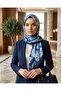 Patterned Cotton Soft Shawl Blue Soon Series - Mira İpek - 3