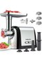 Meat Grinder, Sausage Stuffer, 3200W Electric Meat Mincer with Stainless Steel Blades & 3 Grinding Plates, Sausage Maker & A+B Kibbe Kit for Home Kitchen & Commercial Using, SK-088, Silver