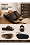 Men's Slippers Dark Brown 1 Piece Comfortable Sole Lightweight Flexible Orthopedic Desdek Non-Slip Sole Durable - 3