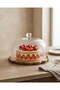 Clear Glass Cake Dome With Wooden Tray (Large)