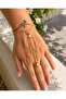 Star Detailed Shahmeran Bracelet with Adjustable Ring Hand Accessory - 8
