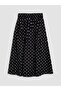 Xside Black Polka Dot Flared Skirt with Elastic Waist - 5