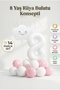 Dream Cloud Balloon Set for Ages 1-9 |   White Number and Smiley Cloud Foil |   Pink & White Latex Balloon Girl's Set - 5