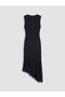 Lcw Vision Black Crew Neck Asymmetrical Cut Lace Dress - 7