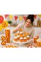 Yellow Red Cupcake Mold and Toothpick Decoration Set 16 Pieces – 8 Cupcake Molds + 8 Football Toothpicks Birthday Party Supplies - 4