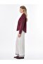 Embroidered Appliqué Cotton Shirt Burgundy - 3