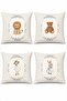 Cute Friends Patterned 4-Piece Children's and Baby Pillowcase Set with Floral Borders - 3