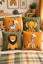 Green Turucu Safari Patterned 4-Piece Children's and Baby Pillowcase Set