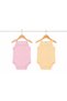 2-Pack Baby Girl Athlete Bodysuit with Snap Fasteners 100% Cotton Lace Strap Baby Bodysuit Pink Yellow - 2
