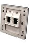 Black CAT5E CAT6 Wall Socket RJ45 LAN Faceplate Ethernet Wall Socket Faceplate Wall Plate 2 port - 2